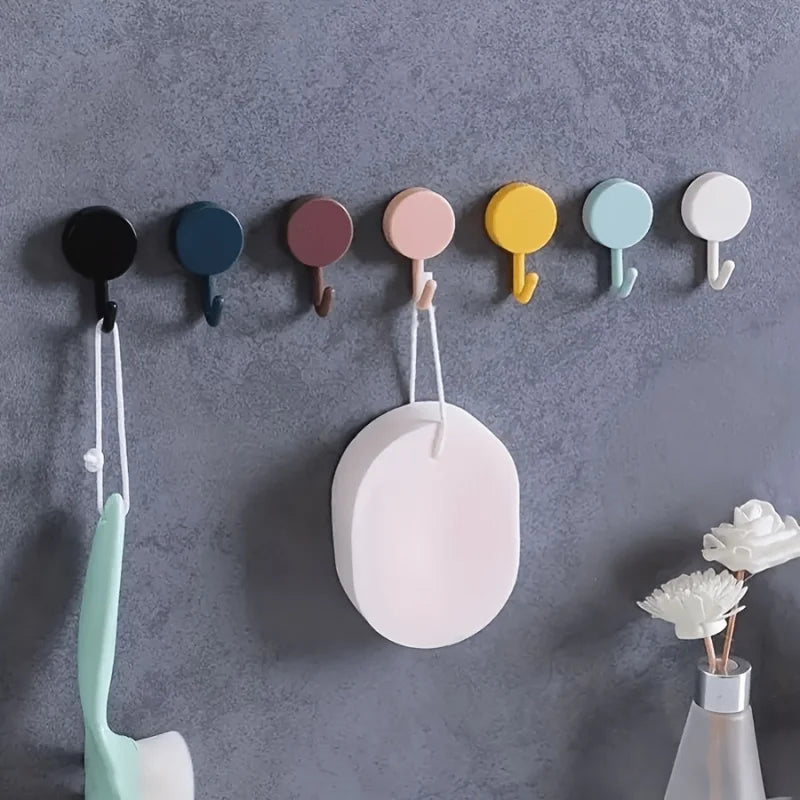 5/10PCS Self Adhesive Wall Hook Strong Without Drilling Coat Bag Bathroom Kitchen Towel Hanger Hooks Home Storage Accessories