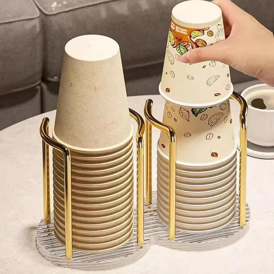 1PCS living room luxury disposable cup dispenser storage rack, water cup holder with long stick cup display rack  home storage