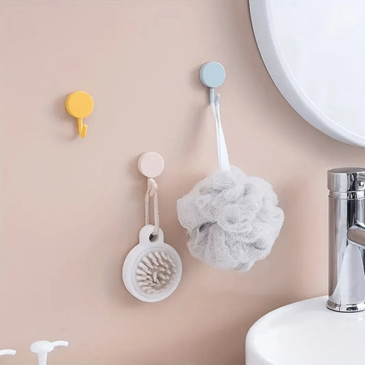 5/10PCS Self Adhesive Wall Hook Strong Without Drilling Coat Bag Bathroom Kitchen Towel Hanger Hooks Home Storage Accessories